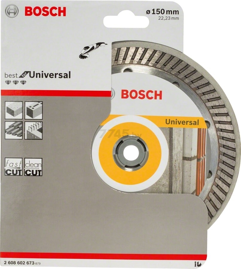 Круг алмазный 150х22 мм BOSCH Best for Universal Turbo (2608602673) - Фото 2